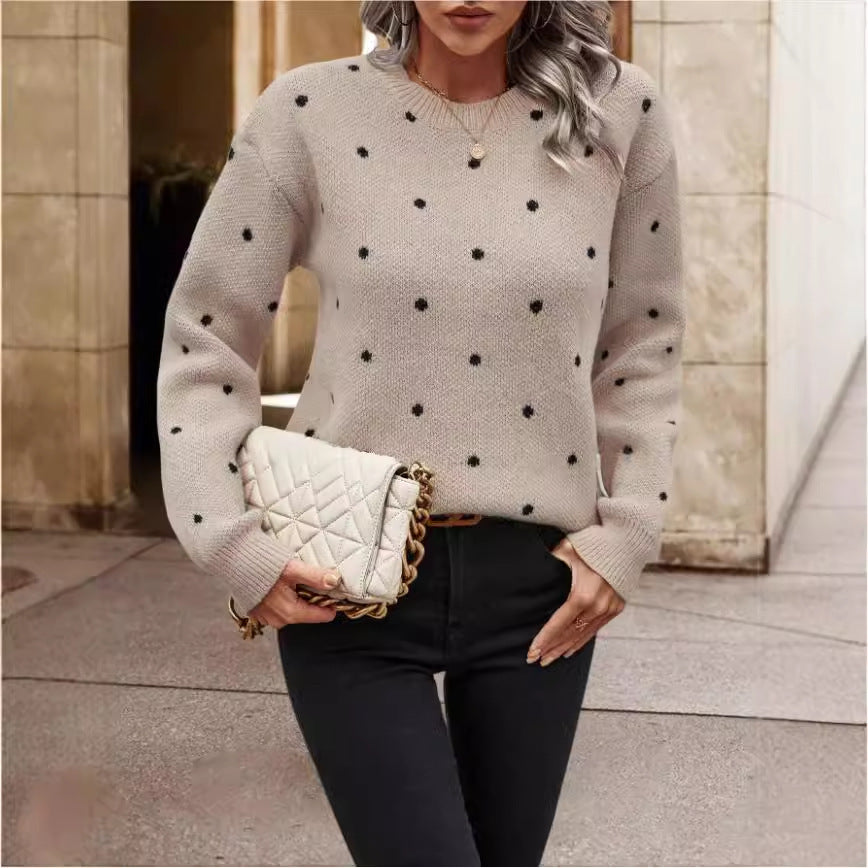 Morgana® | Pull à Col Rond à Pois Jacquard