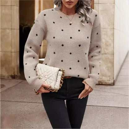 Morgana® | Pull à Col Rond à Pois Jacquard