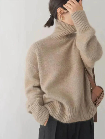 Diafi® | Pull Col Roulé Doux en Cachemire, Confort Haut de Gamme