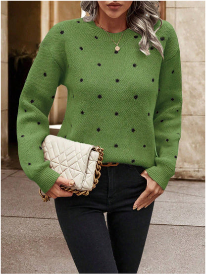 Morgana® | Pull à Col Rond à Pois Jacquard