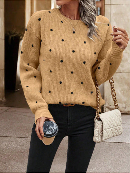 Morgana® | Pull à Col Rond à Pois Jacquard