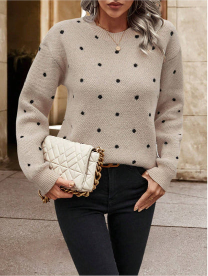 Morgana® | Pull à Col Rond à Pois Jacquard