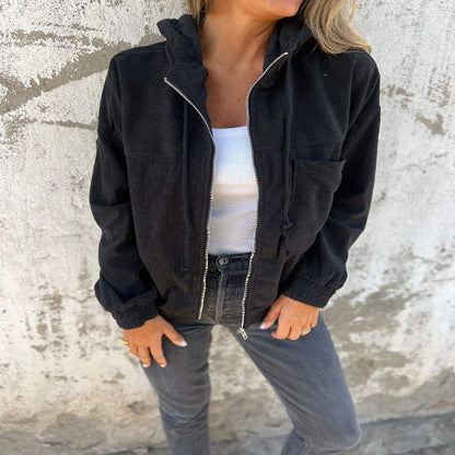 Lebay® I Manteau à Capuche en Velours Côtelé